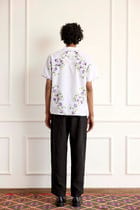 Purple Flower Embroidered Shirt view 2