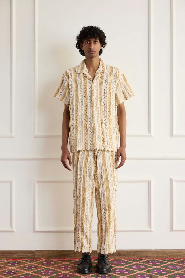 Harago — Fringe Stripe Shirt