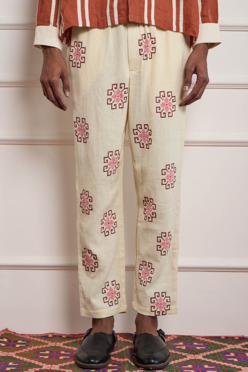 Cross Stitch Embroidered Pants - image 1