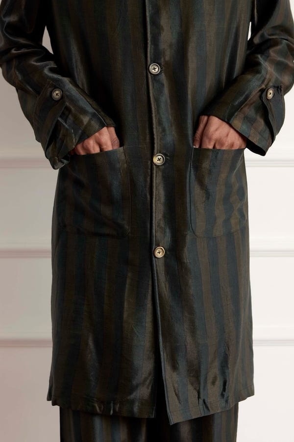 Harago — Long Mushro Silk Blouson