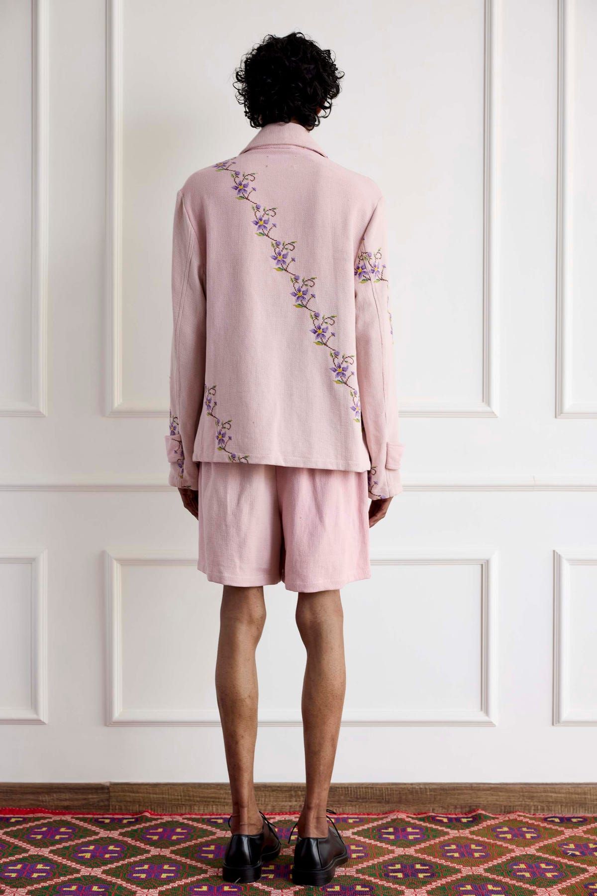 Vintage Floral Cross-Stitch Cotton Shorts - image 3