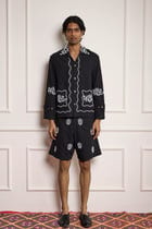 Bead Embroidered Blouson Jacket view 1