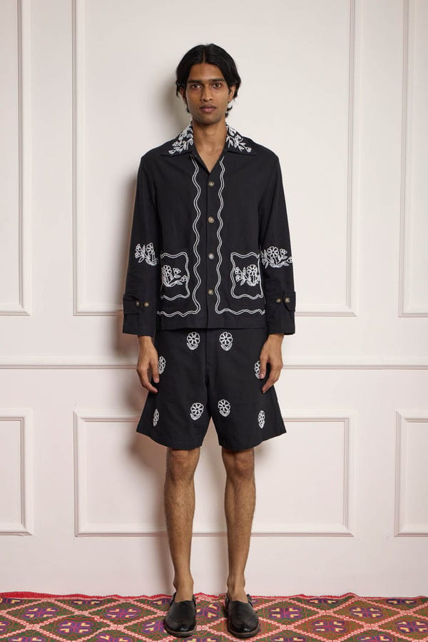 Harago — Bead Embroidered Blouson Jacket