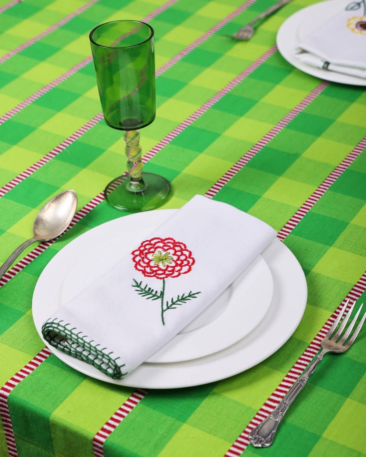 Chettinad Handwoven Checks Tablecloth - image 3