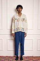 Lace Patchwork Shirt - Cream view 1
