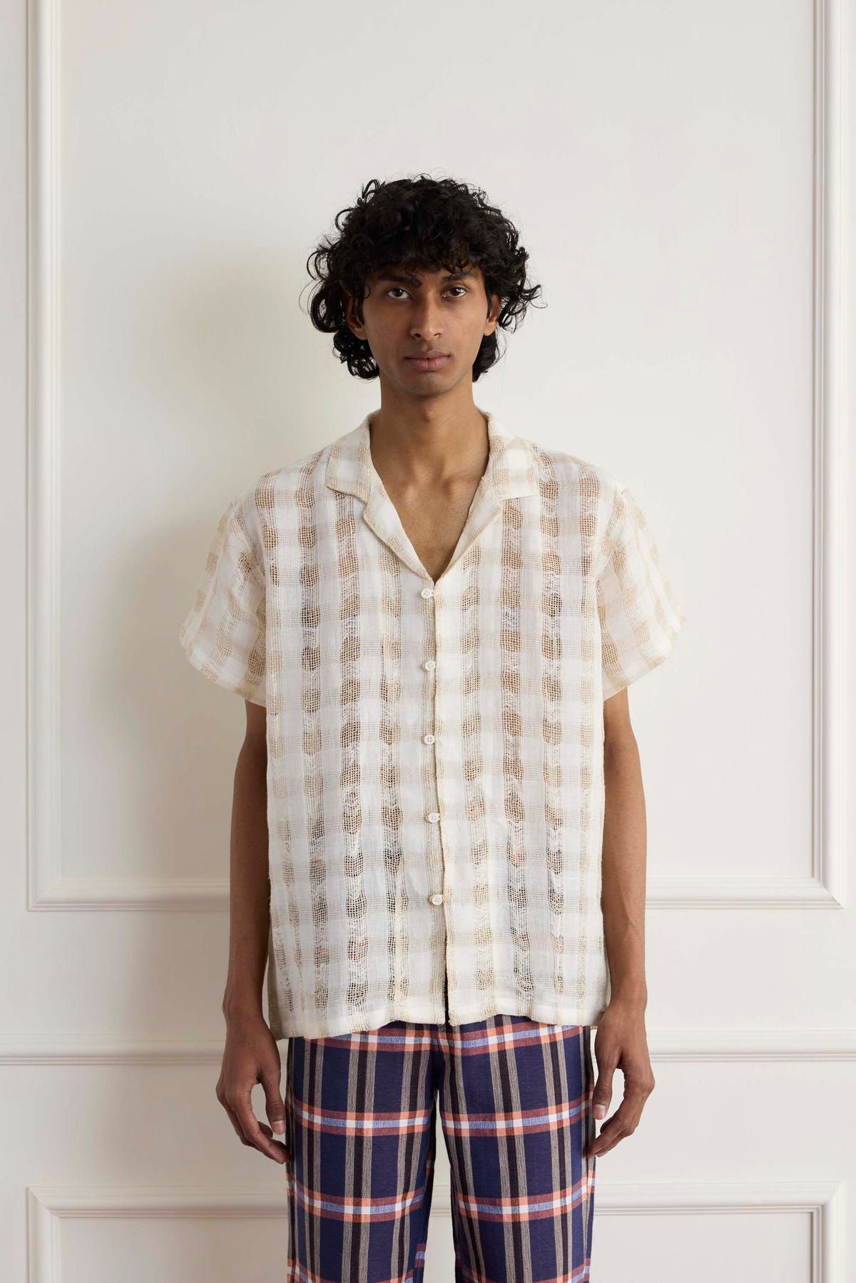 Ecru Loose Weave Shirt - image 3