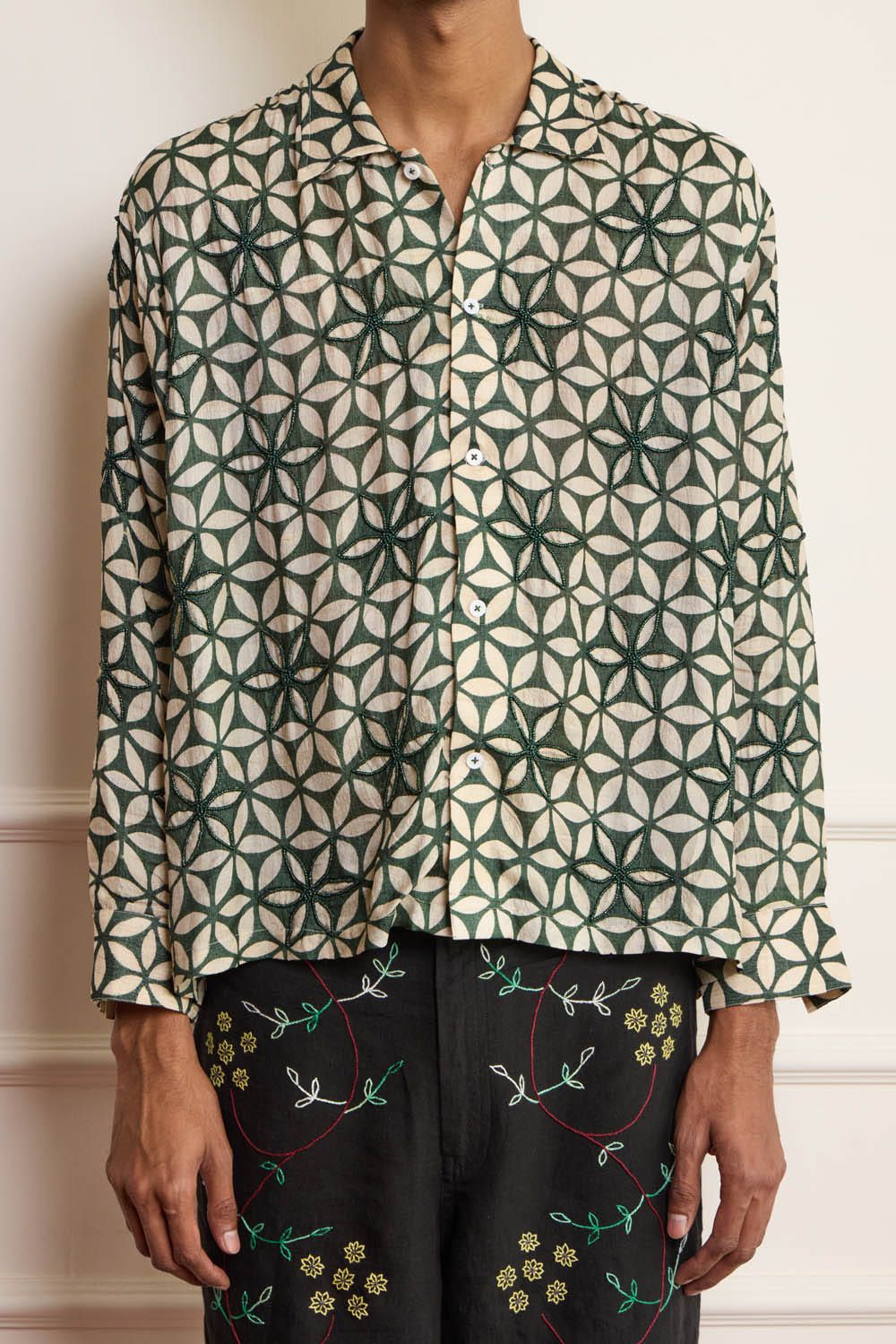 Beaded Linen Shirt - image 4