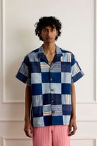 Blue Patchwork Shirt view 3