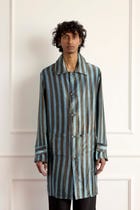 Striped Silk Long Blouson view 3