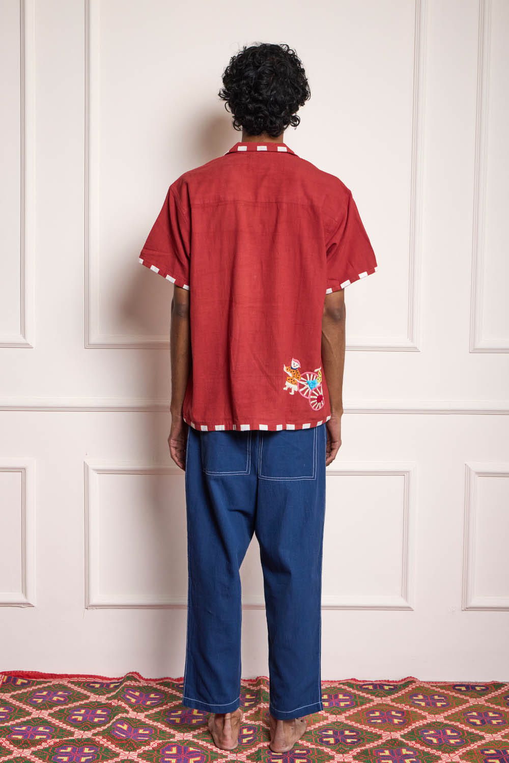 Hand Embroidered Shirt - Red - image 2