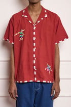 Hand Embroidered Shirt - Red view 3