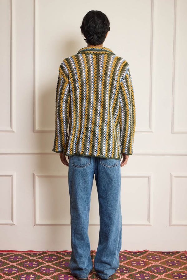 Harago — Striped Crochet Popover