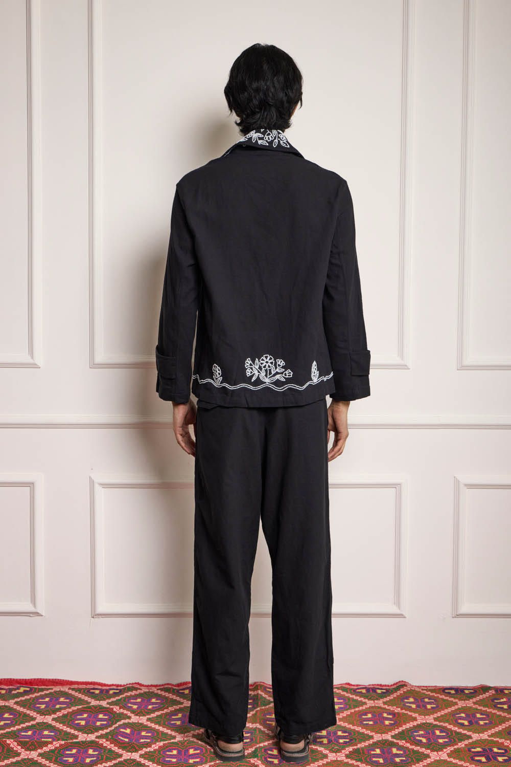 Bead Embroidered Wide Leg Pants - image 3