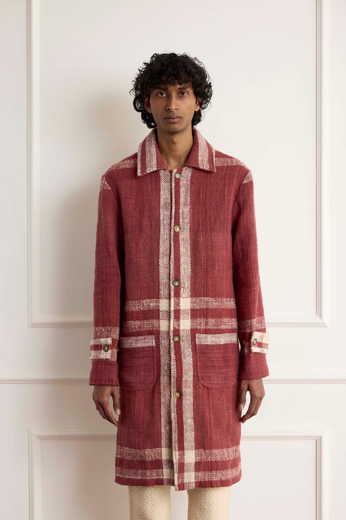 Khadi Stripe Long Blouson - image 2