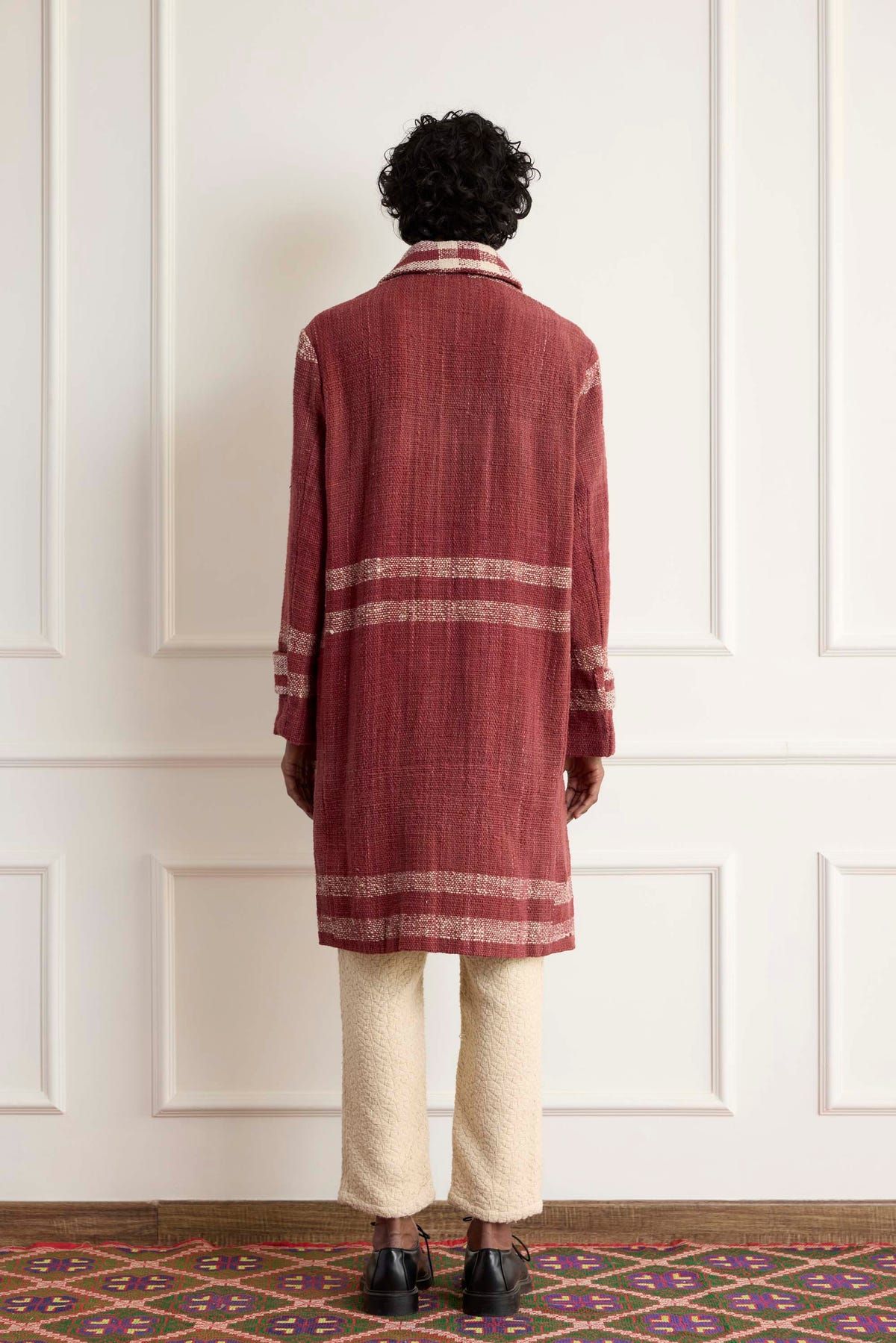 Khadi Stripe Long Blouson - image 4