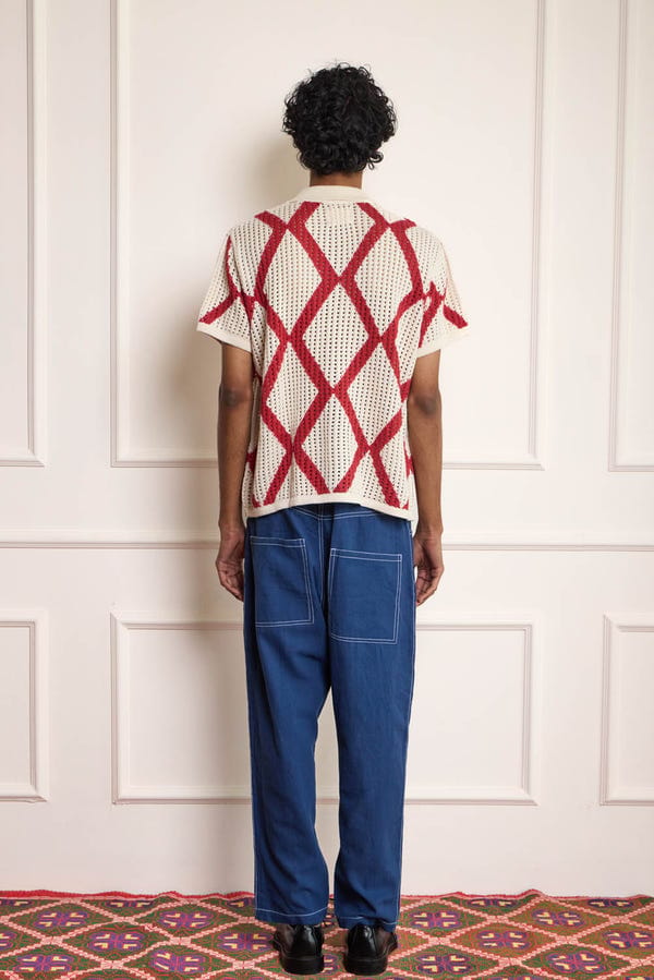 Harago — Diamond Crochet Shirt