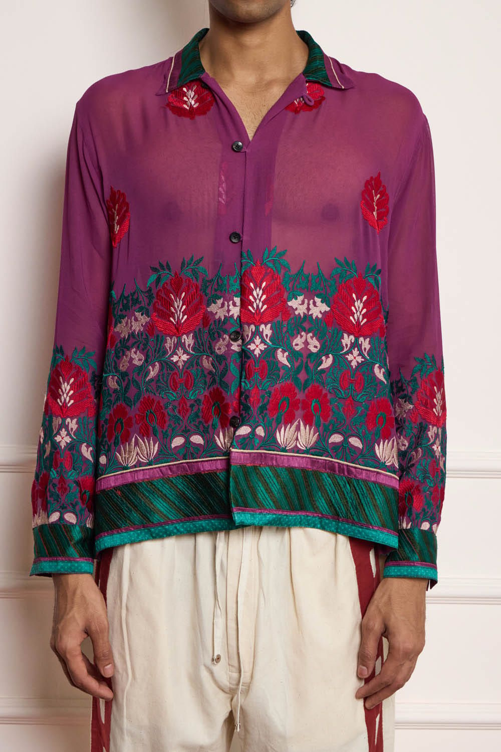 Vintage Silk Embroidered Shirt - image 3