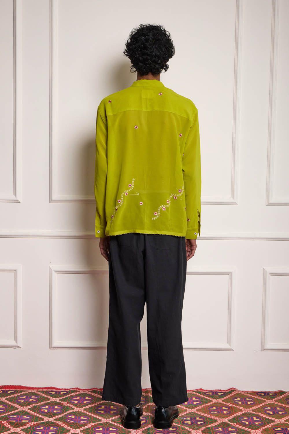 Vintage Silk Shirt - Green - image 2