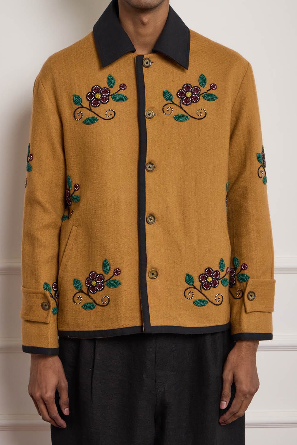 Bead Embroidered Wool Jacket - image 3