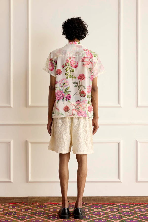 Harago — Floral Print Short sleeve Shirt