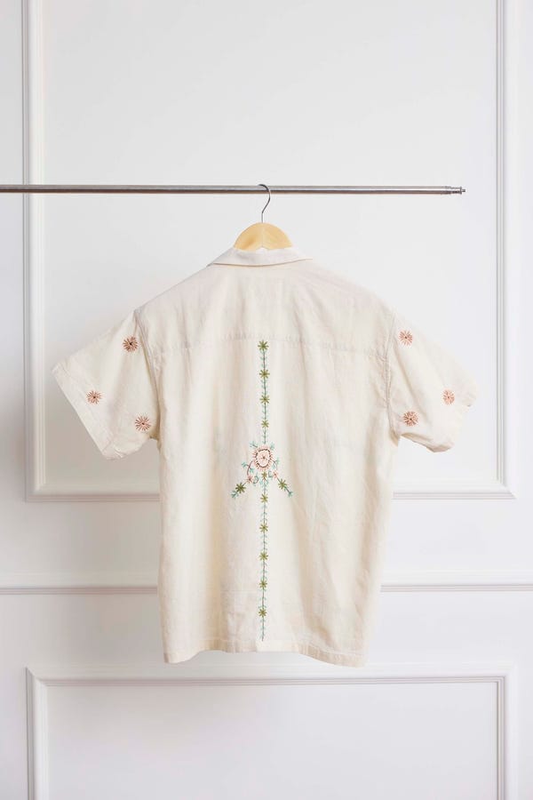 Harago — Floral Embroidered Shirt