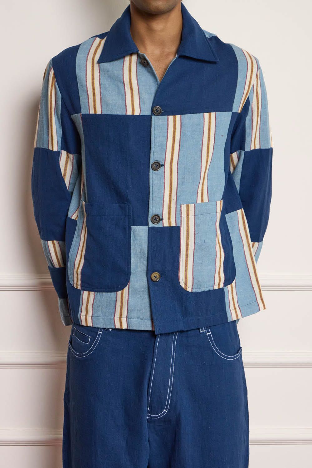 Indigo Patchwork Jacket - image 3