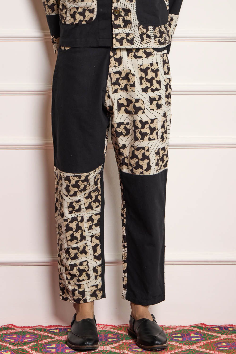 Patchwork High Waist Pants - image 1