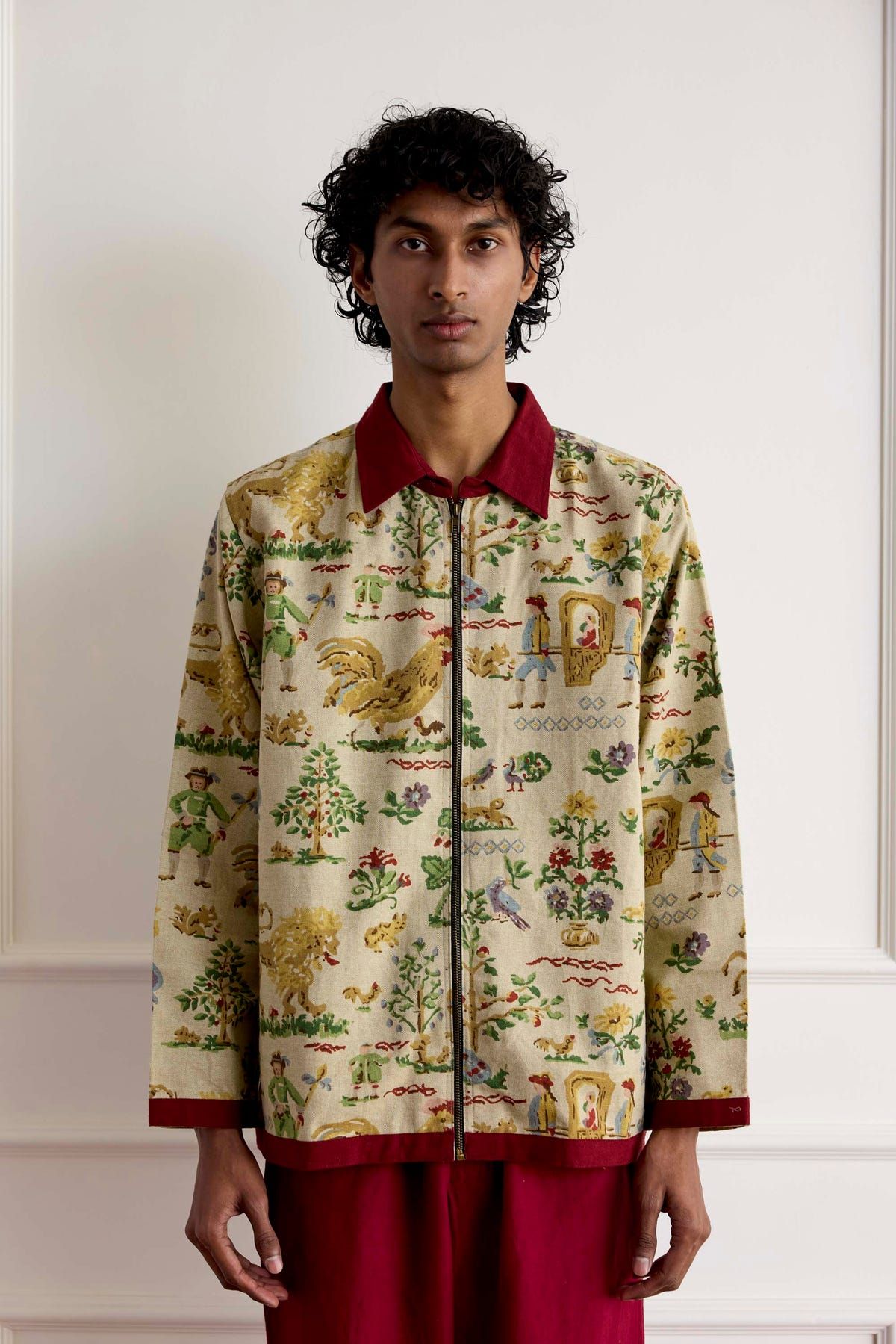 Vintage Linen Zipper Shirt - image 3