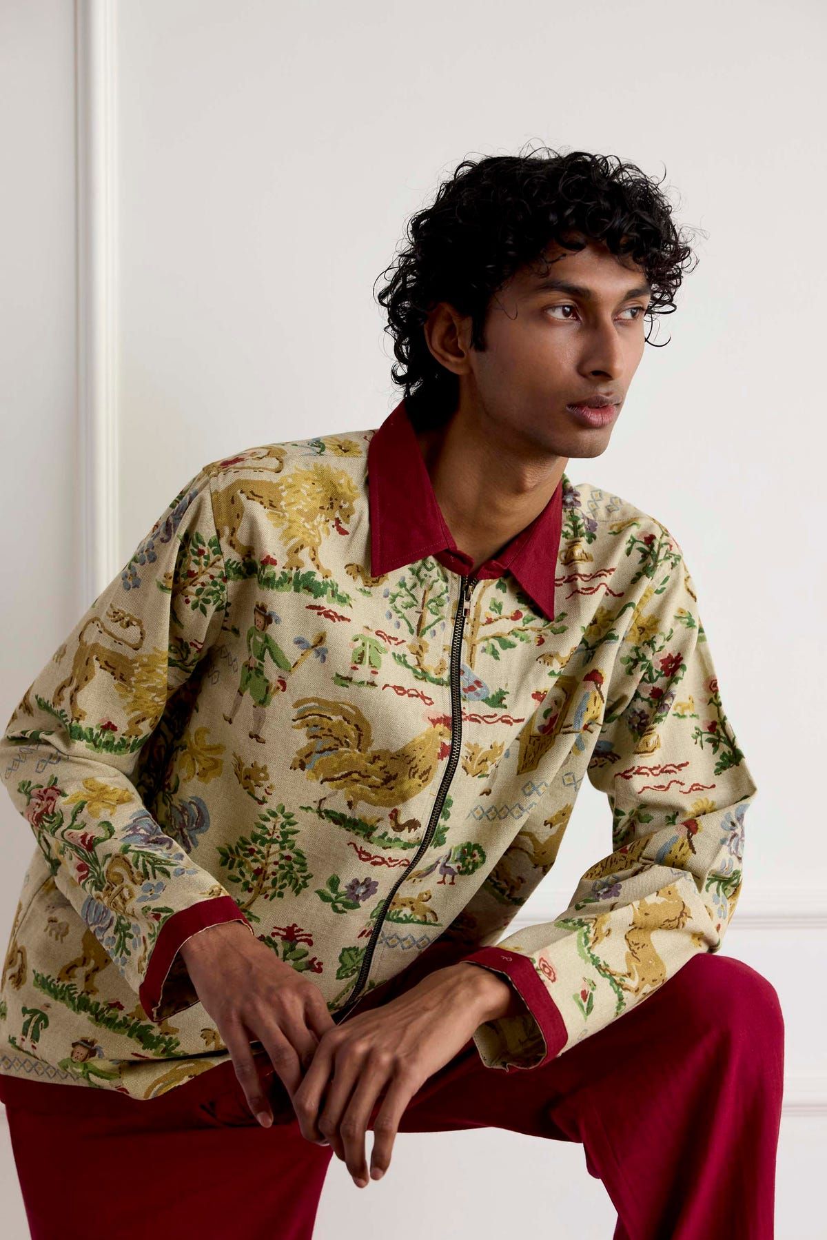 Vintage Linen Zipper Shirt - image 5