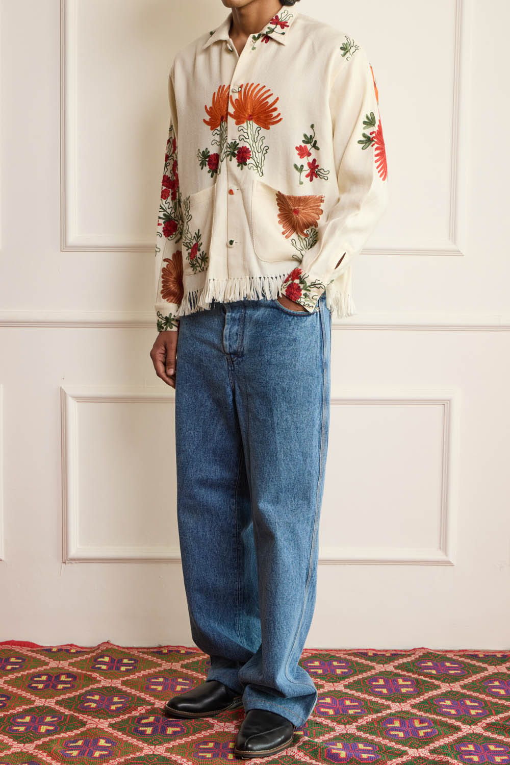 Suzani Embroidered Over Shirt - image 1