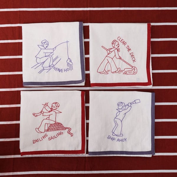 Harago — Sailor Embroidered Table Napkin