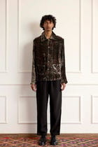 Printed Velvet Silk Blouson view 1