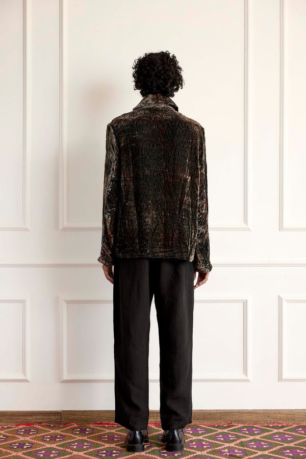 Harago — Printed Velvet Silk Blouson