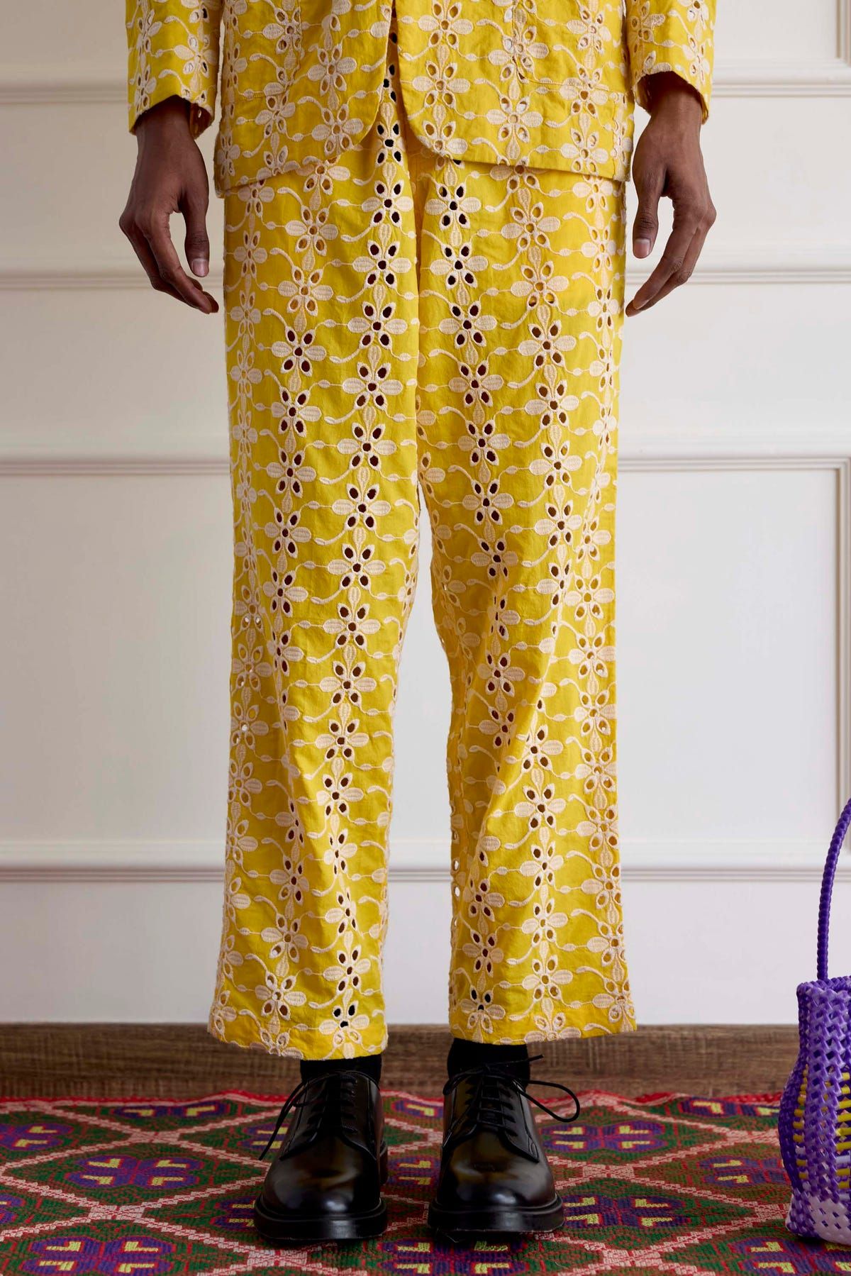 Floral Embroidered Pants - image 3