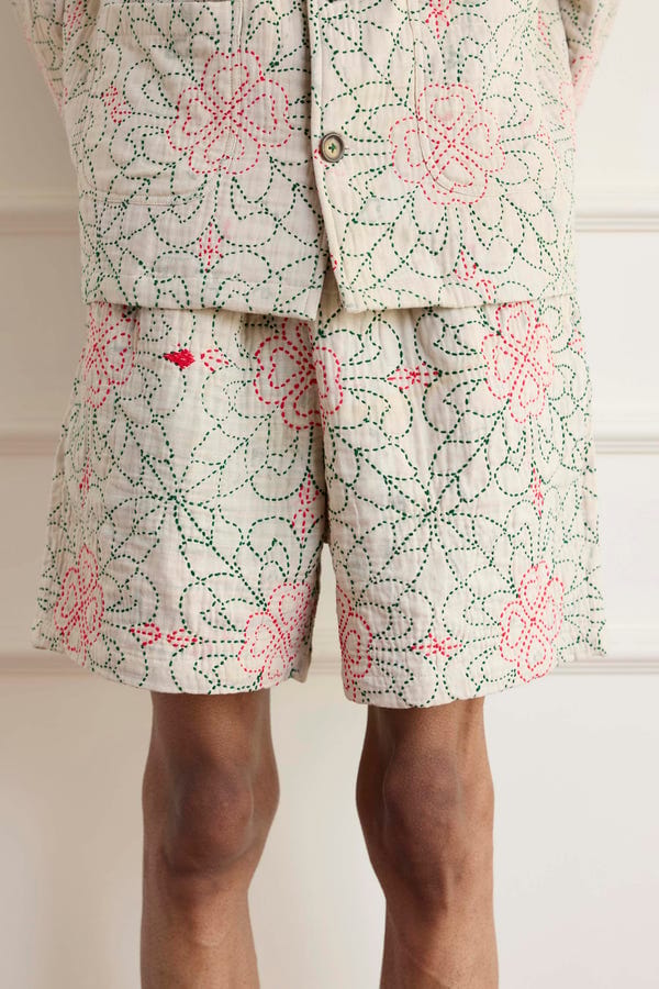 Harago — Floral Kantha Shorts