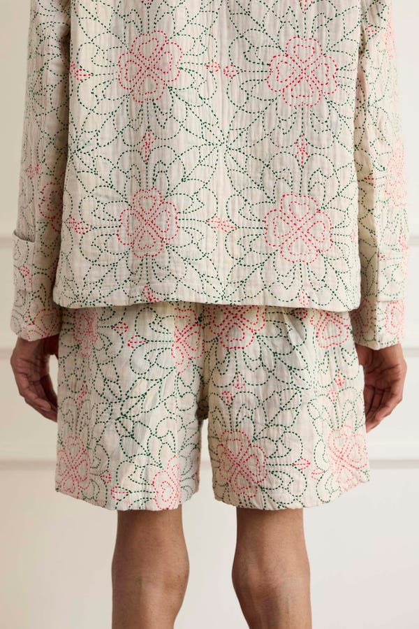 Harago — Floral Kantha Shorts