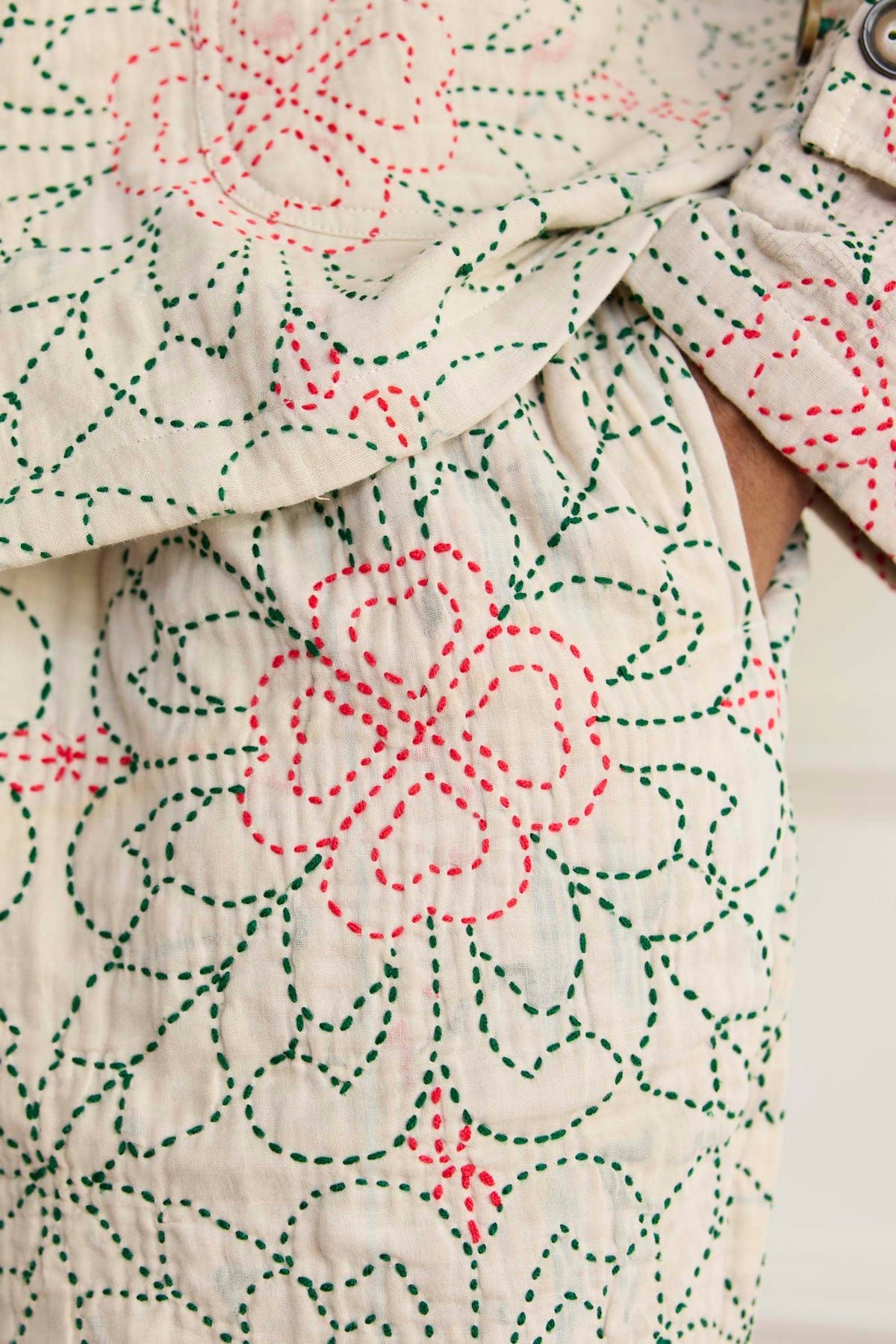 Floral Kantha Shorts - image 3