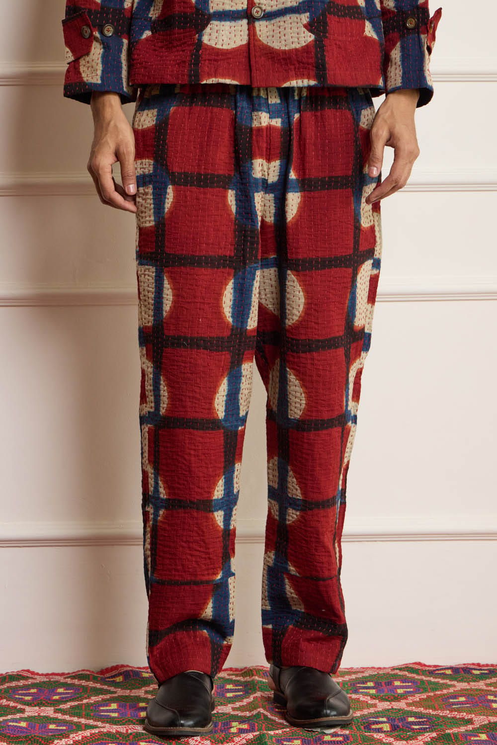 Clamp Dyed Kantha Trousers - image 1
