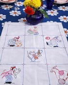 Circus Embroidered Tea Towel  view 1