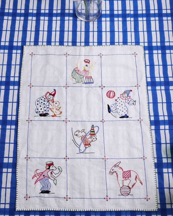 Harago — Circus Embroidered Tea Towel
