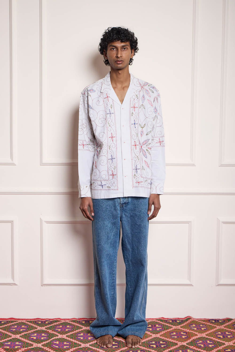 Hand Embroidered Shirt- White - image 1
