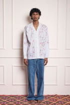Hand Embroidered Shirt- White view 1