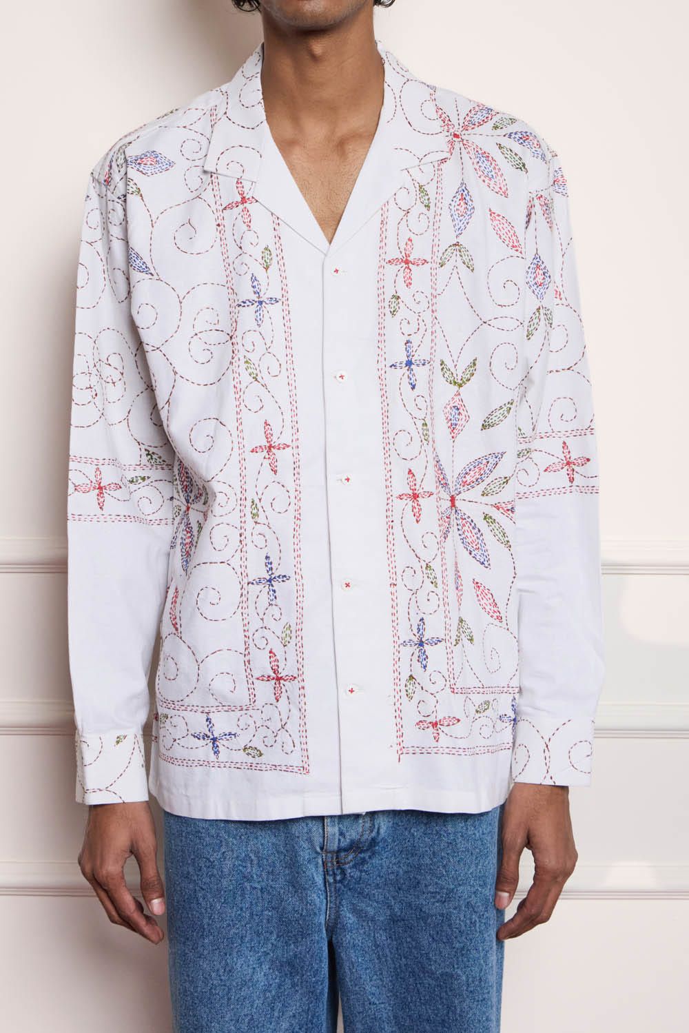 Hand Embroidered Shirt- White - image 3