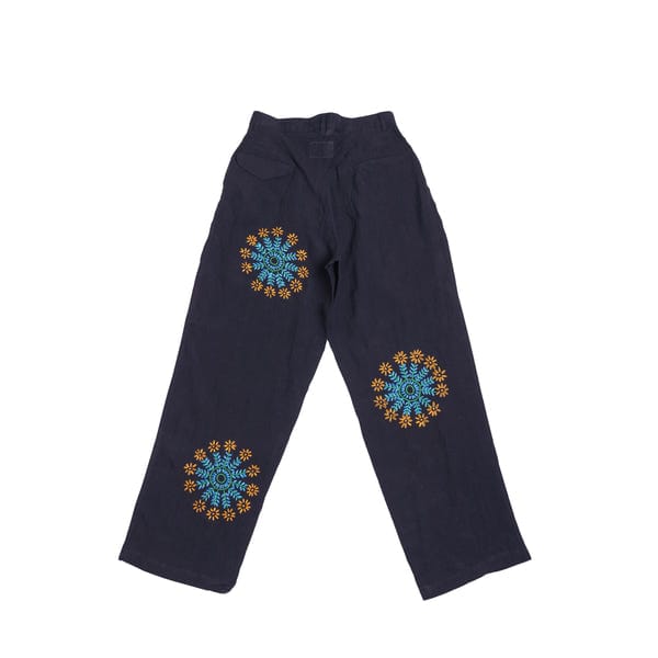 Harago — Embroidered Pleated Pants
