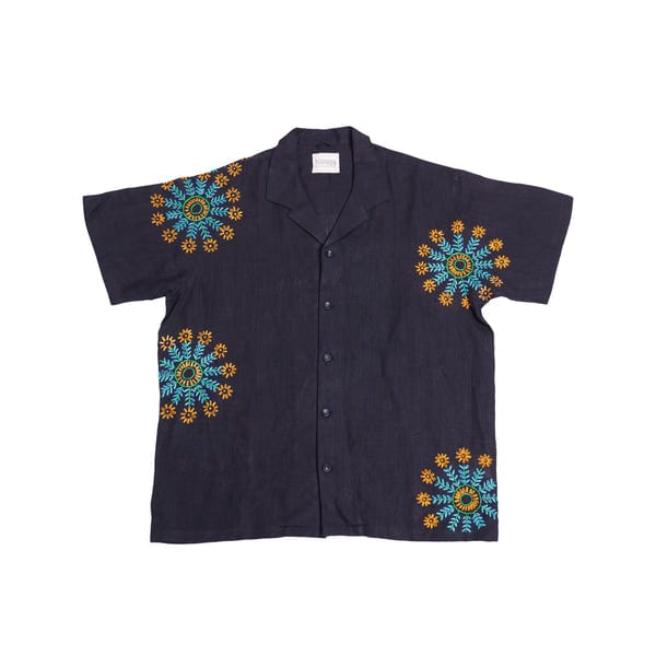 Harago — Black Embroidered Shirt