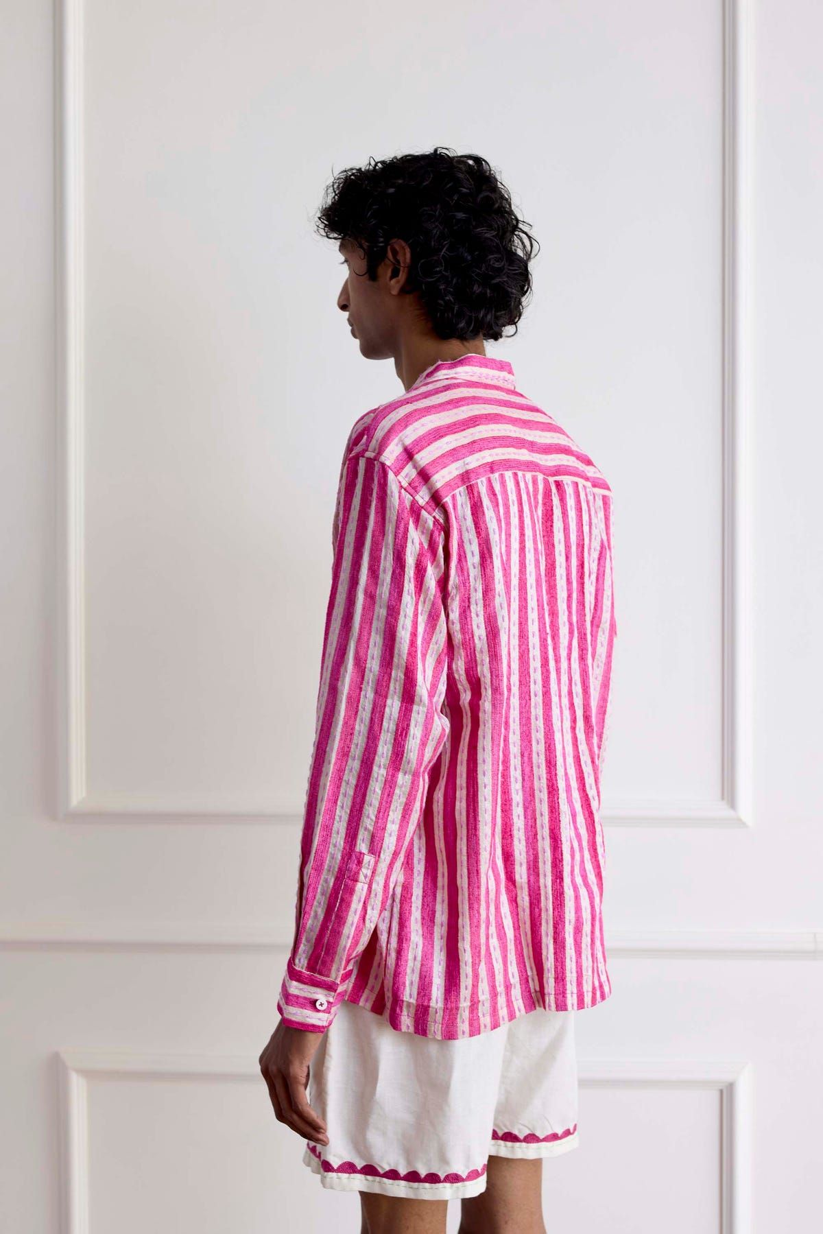 Hand-Embroideredl Linen Shorts - image 7