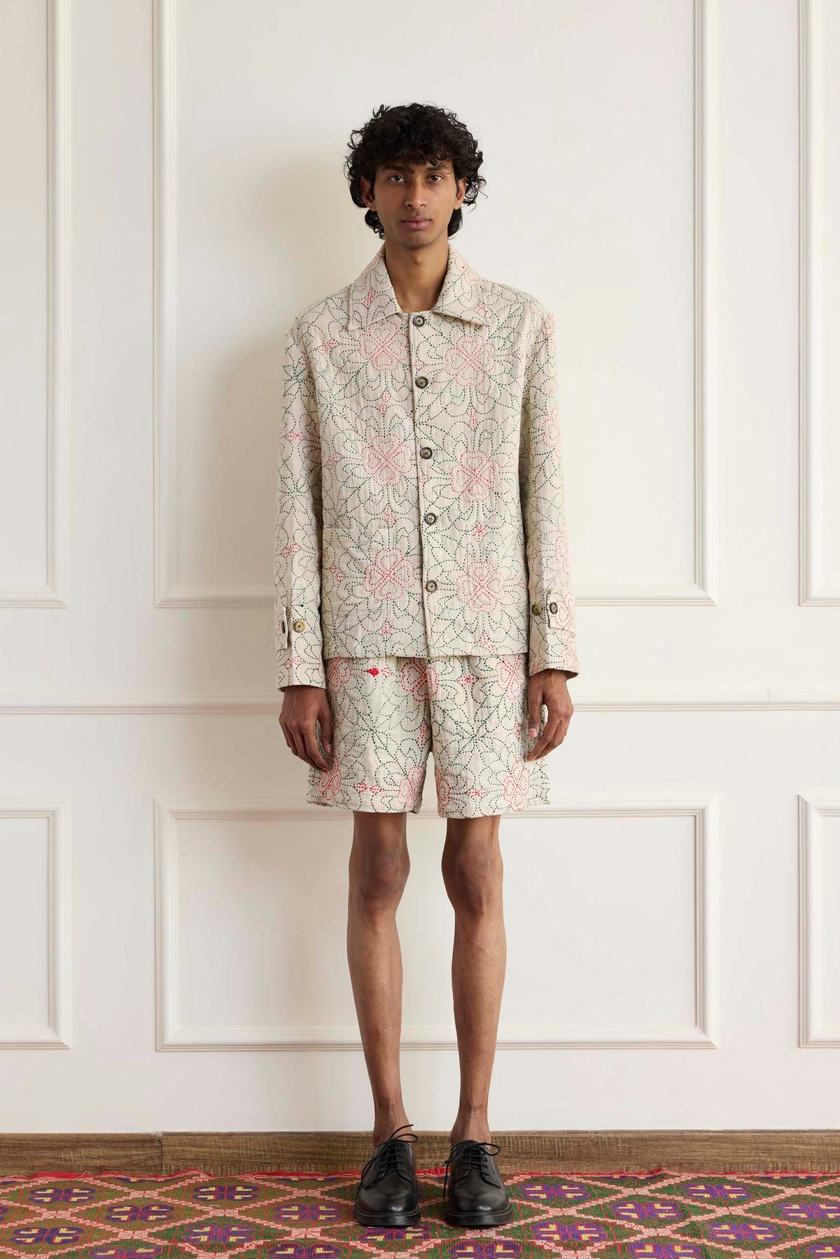 Floral Kantha Blouson Jacket - image 1