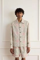 Floral Kantha Blouson Jacket view 3