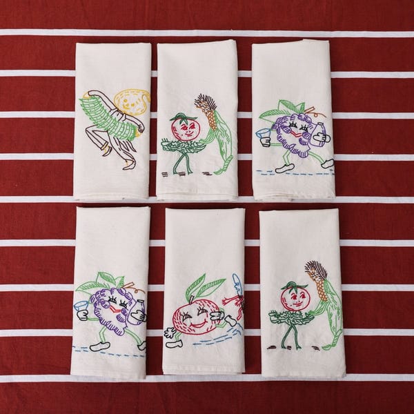 Harago — Dancing Veggies Table Napkin