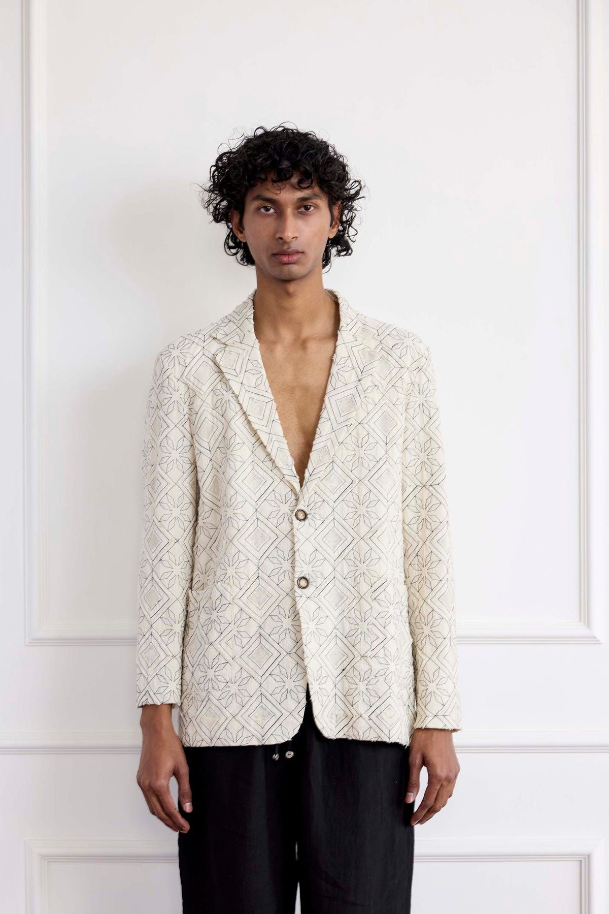 Embroidered Blazer Jacket - image 3
